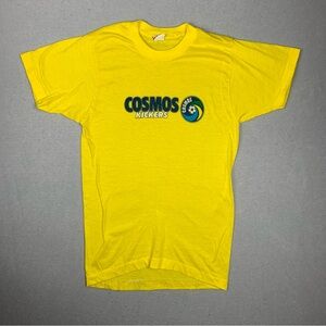 Vintage Screen Stars Shirt Mens Medium Cosmos Kickers Yellow 80s Soccer